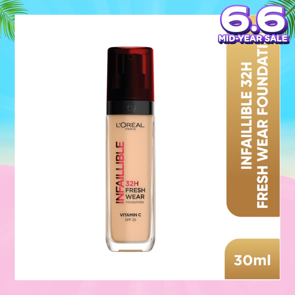 L'OREAL PARIS MAKEUP Infaillible 32H Fresh Wear Foundation Vitamin C SPF25 220 Sunpuro Sable 30ml