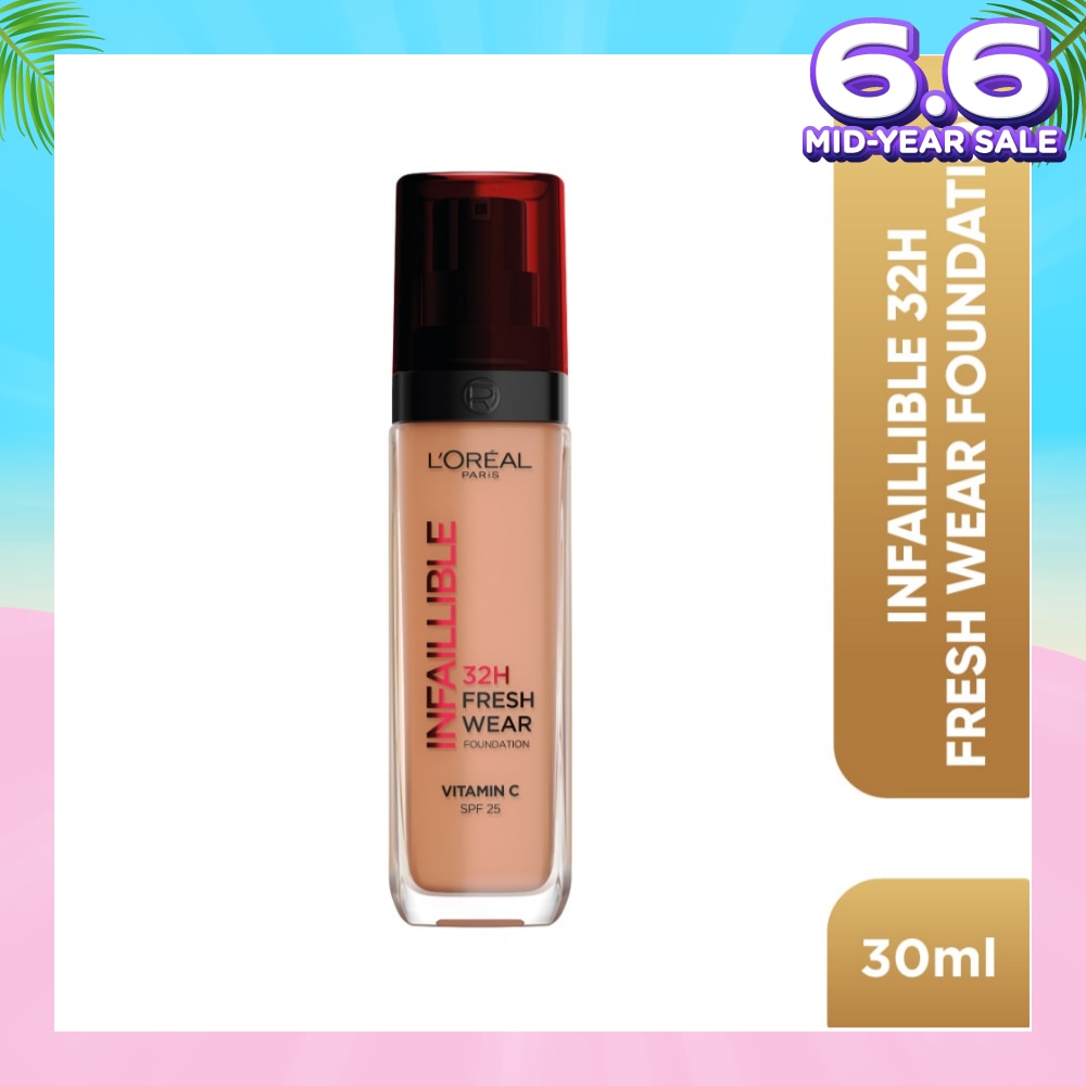 L'OREAL PARIS MAKEUP Infaillible 32H Fresh Wear Foundation Vitamin C SPF25 300 Amber 30ml