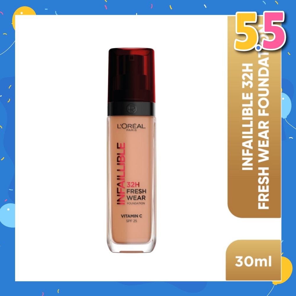L'OREAL PARIS MAKEUP Infaillible 32H Fresh Wear Foundation Vitamin C SPF25 300 Amber 30ml