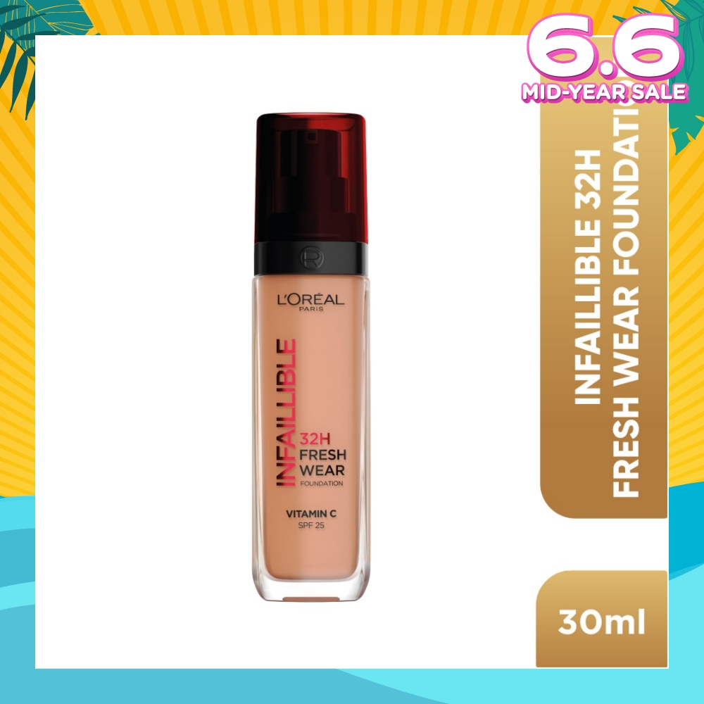 L'OREAL PARIS MAKEUP Infaillible 32H Fresh Wear Foundation Vitamin C SPF25 300 Amber 30ml