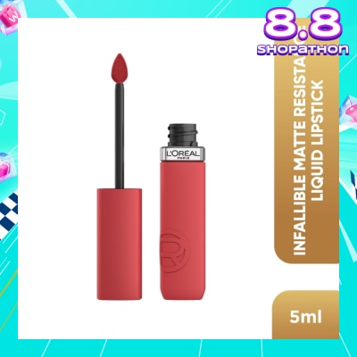 L'OREAL PARIS MAKEUP Infaillible Matte Resistance Liquid Lipstick Nude 645 Crush Alert 1s