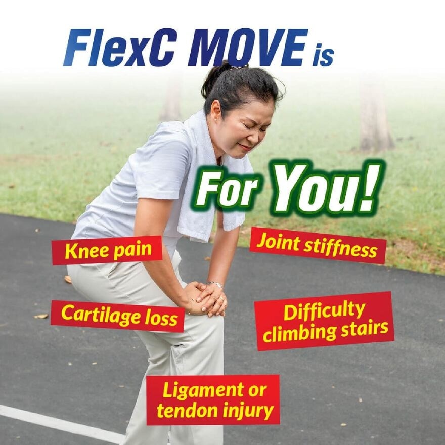 FlexC Move Dietary Supplement Capsule (UC-II Undenatured Type II Collagen With Vitamin D3 & Elastin For Joint Knee, Ligament, Tendon & Cartilage) 45s