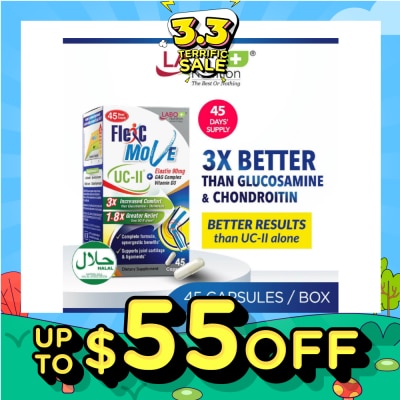 LABO NUTRITION FlexC Move Dietary Supplement Capsule (UC-II Undenatured Type II Collagen With Vitamin D3 & Elastin For Joint Knee, Ligament, Tendon & Cartilage) 45s