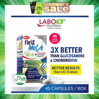 LABO NUTRITION - FlexC Move Dietary Supplement Capsule (UC-II Undenatured Type II Collagen With Vitamin D3 & Elastin For Joint Knee, Ligament, Tendon & Cartilage) 45s