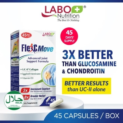 LABO NUTRITION FlexC MOVE UC II Collagen with Vitamin D3 & Eggshell Membrane Supplement Capsule (Joint Mobility & Flexibility) 45s image