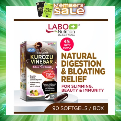 LABO NUTRITION - Fukuyama Kurozu Vinegar & Sakura Plum Extract Softgel (For Natural Digestion, Bloating Relief, Slimming & Immunity) 90s