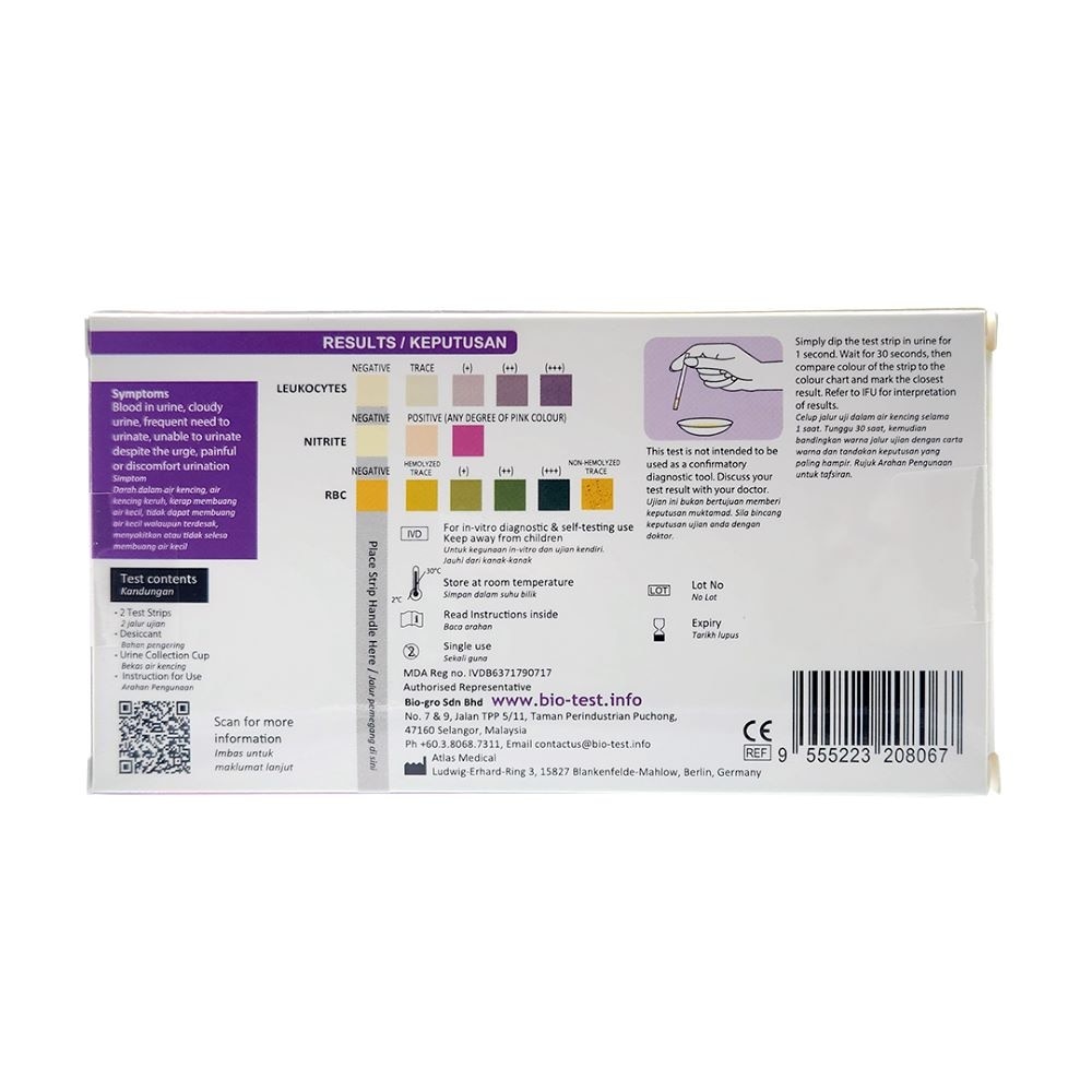 Urinary Tract Infection Test Kit 2s