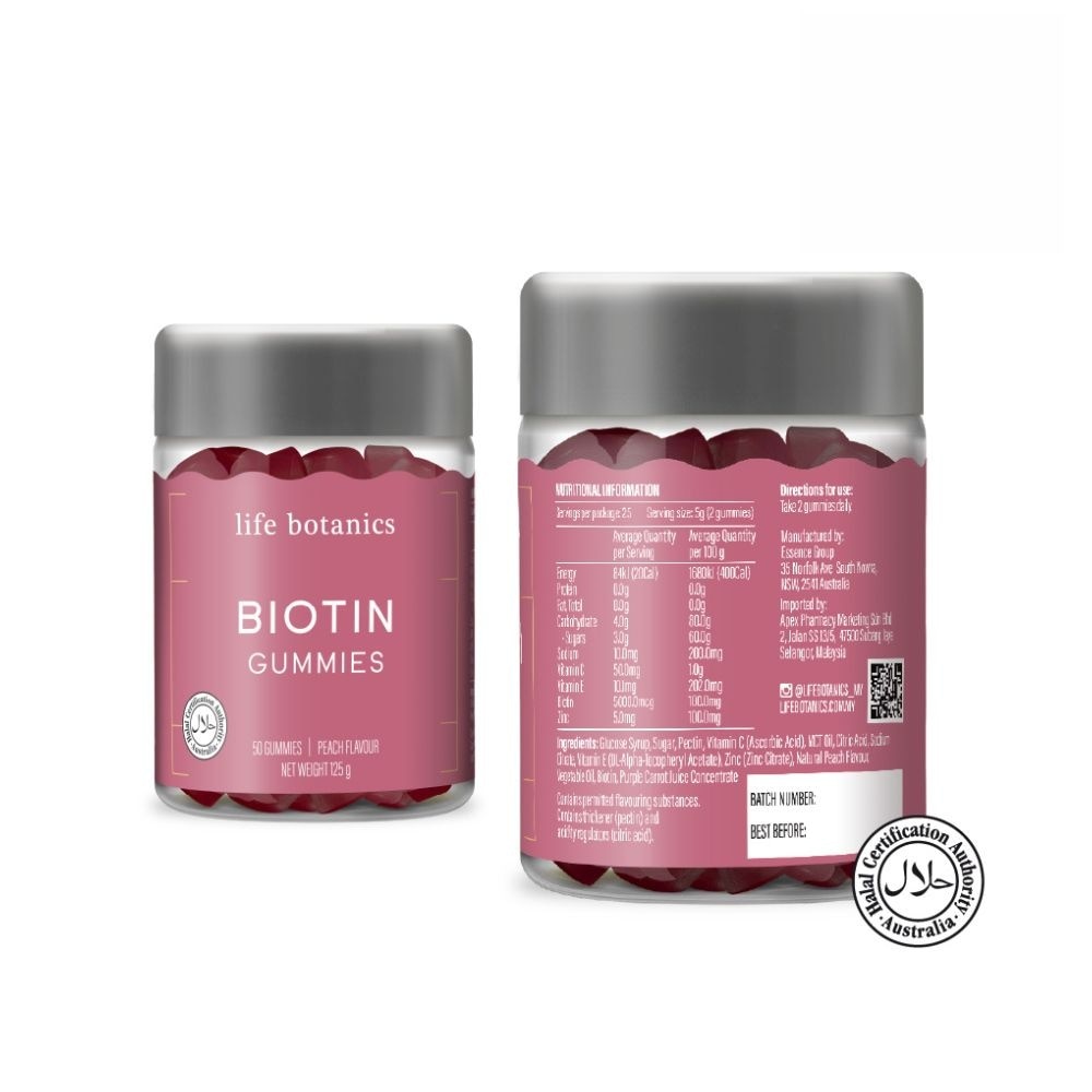 Biotin Peach Gummy (To Boost Hair Health) 50s