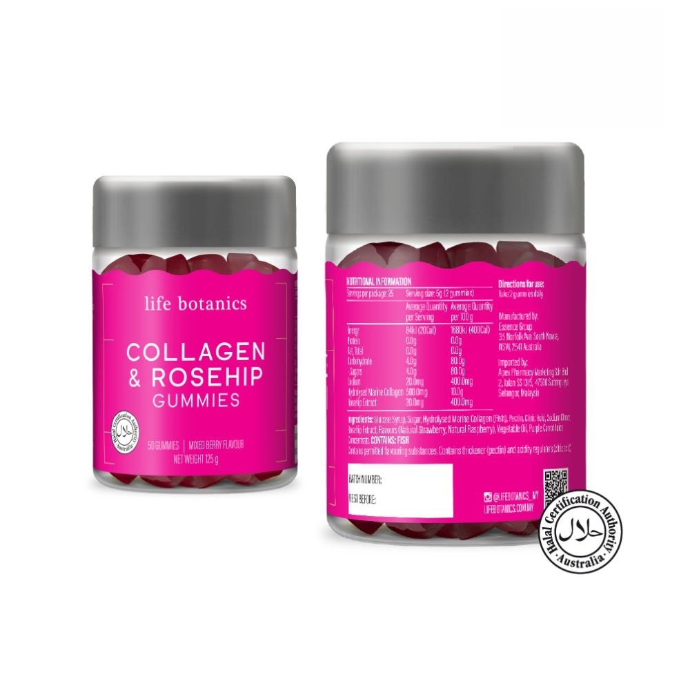 Collagen & Rosehip Mixed Berry Gummy (For Give Skin A Healthy Glow From Inside Out) 50s