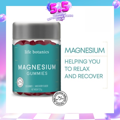 LIFE BOTANICS - Magnesium Mixed Berry Gummy (To Relax & Recover From Muscle Soreness) 50s (Expiry: Sep`2026)