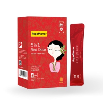 POPOMAMA 5 In 1 Red Date Herbal Beverage Liquid Sachet 10s