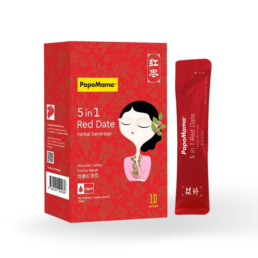 5 In 1 Red Date Herbal Beverage Liquid Sachet 10s