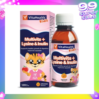 VITAHEALTH Kids Multivits + Lysine 7 Inulin 120ml Syrup