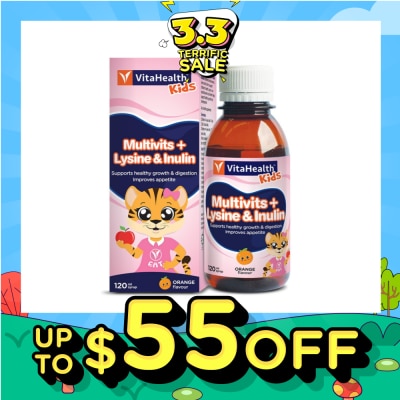 VITAHEALTH Kids Multivits + Lysine 7 Inulin 120ml Syrup