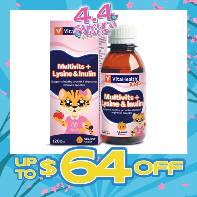 VITAHEALTH - Kids Multivits + Lysine 7 Inulin 120ml Syrup