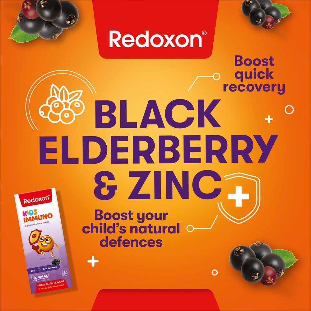 Kids Immuno Zinc & Black Elderberry Fruity Berry Flavour Sachet (To Supports Immune Health) 7s