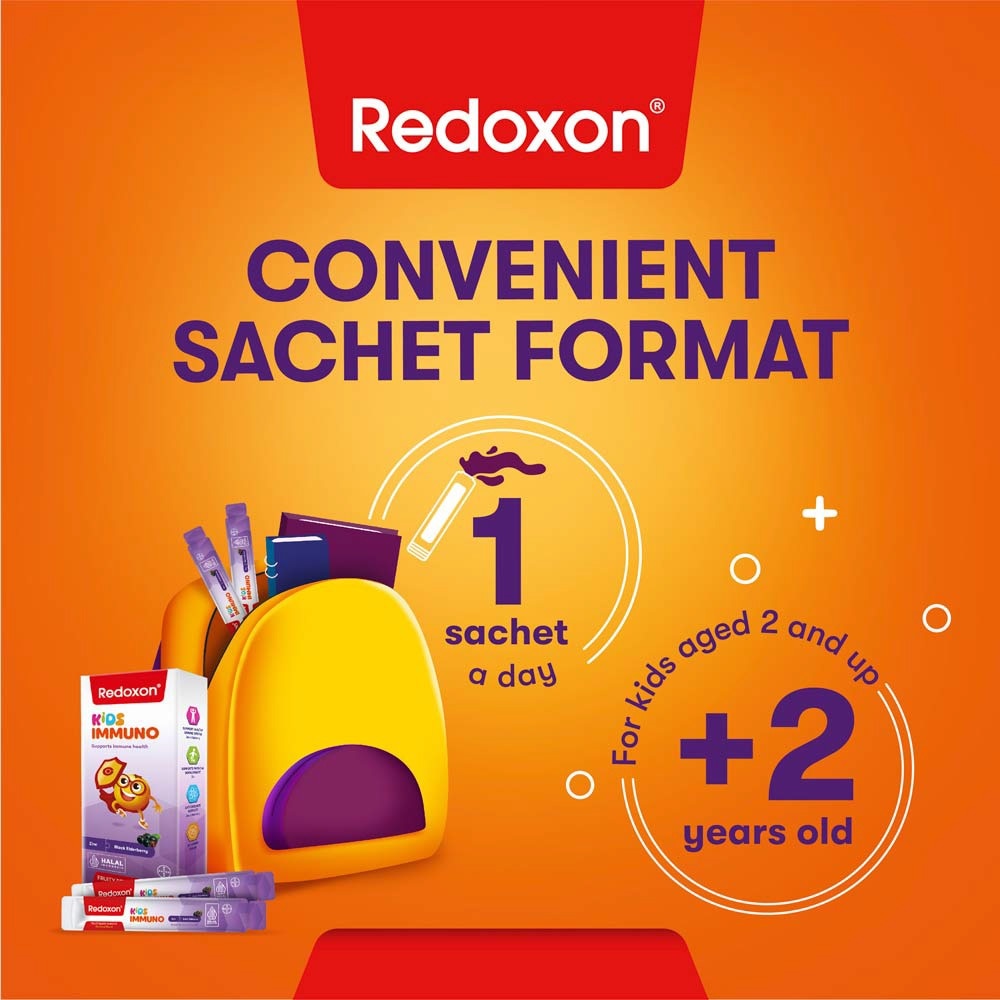 Kids Immuno Zinc & Black Elderberry Fruity Berry Flavour Sachet (To Supports Immune Health) 7s