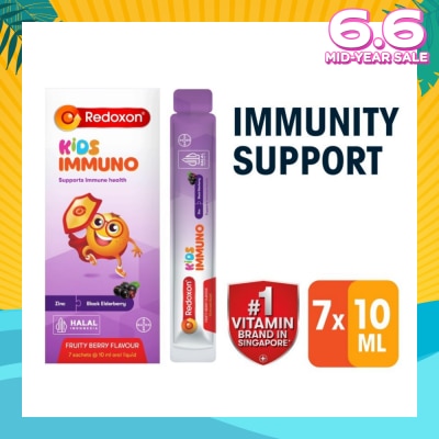 REDOXON Kids Immuno Zinc & Black Elderberry Fruity Berry Flavour Sachet (To Supports Immune Health) 7s