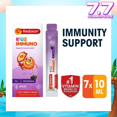 REDOXON Kids Immuno Zinc & Black Elderberry Fruity Berry Flavour Sachet (To Supports Immune Health) 7s