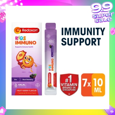 REDOXON Kids Immuno Zinc & Black Elderberry Fruity Berry Flavour Sachet (To Supports Immune Health) 7s