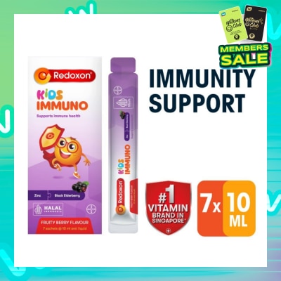 REDOXON Kids Immuno Zinc & Black Elderberry Fruity Berry Flavour Sachet (To Supports Immune Health) 7s