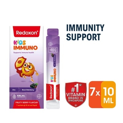 REDOXON Kids Immuno Zinc & Black Elderberry Fruity Berry Flavour Sachet (To Supports Immune Health) 7s