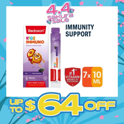 REDOXON - Kids Immuno Zinc & Black Elderberry Fruity Berry Flavour Sachet (To Supports Immune Health) 7s