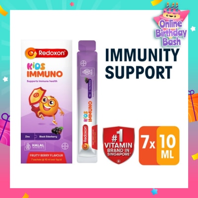 REDOXON Kids Immuno Zinc & Black Elderberry Fruity Berry Flavour Sachet (To Supports Immune Health) 7s