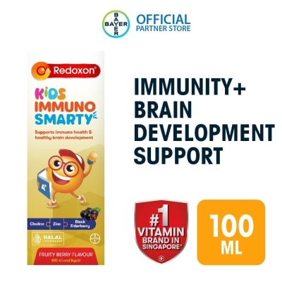 REDOXON Kids Immuno Smarty Choline, Zinc & Black Elderberry Fruity Berry Flavour Oral Liquid (To Supports Immune Health & Healthy Brain Development) 100ml