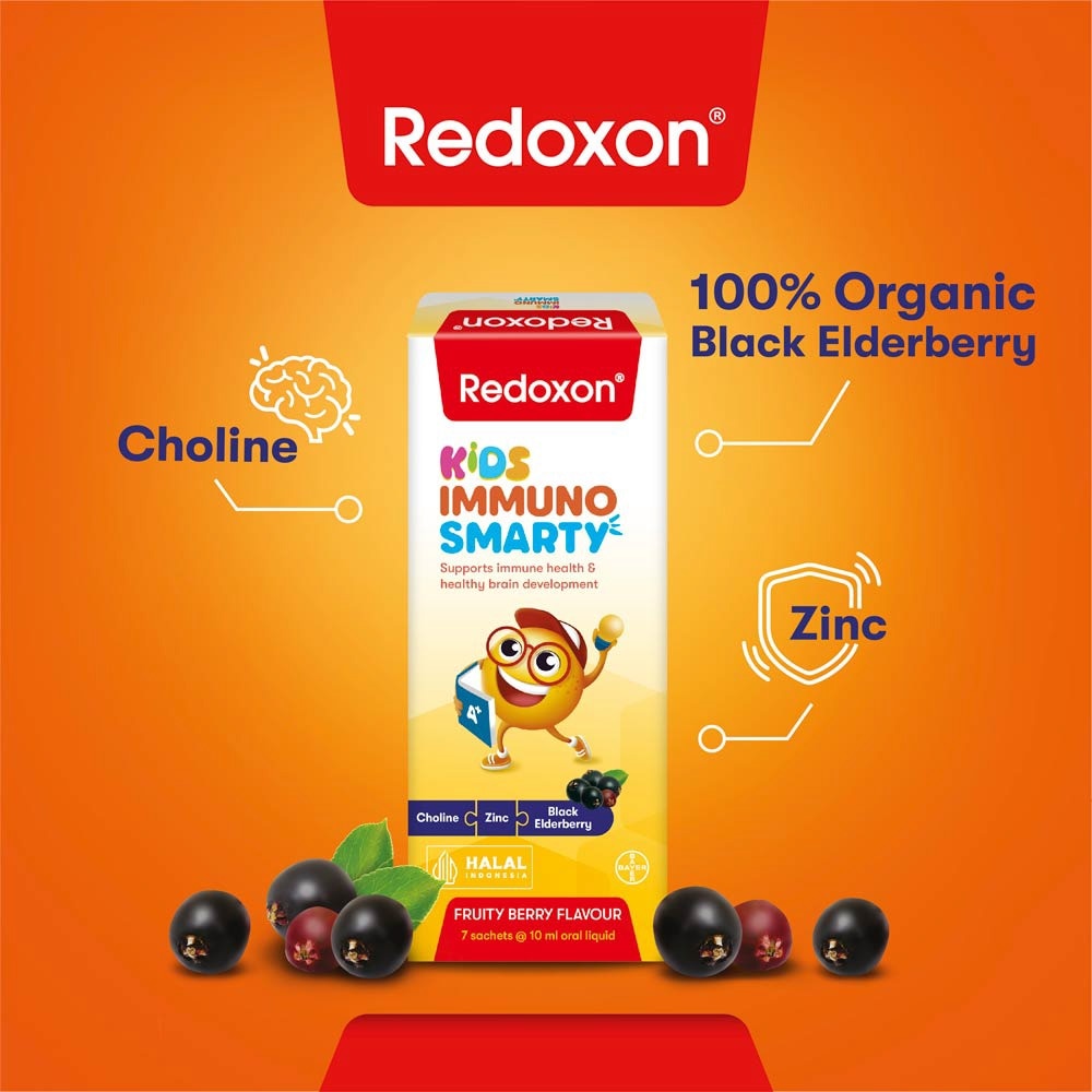 Kids Immuno Smarty Choline, Zinc & Black Elderberry Fruity Berry Flavour Sachet (To Supports Immune Health & Healthy Brain Development) 7s (Expiry: Jul`2026)
