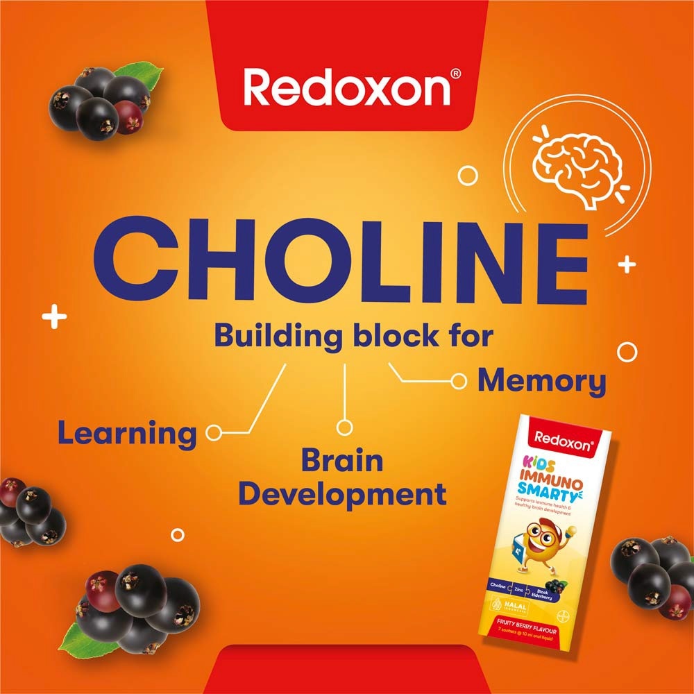 Kids Immuno Smarty Choline, Zinc & Black Elderberry Fruity Berry Flavour Sachet (To Supports Immune Health & Healthy Brain Development) 7s (Expiry: Jul`2026)