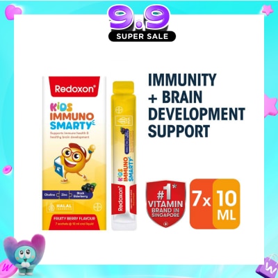 REDOXON - Kids Immuno Smarty Choline, Zinc & Black Elderberry Fruity Berry Flavour Sachet (To Supports Immune Health & Healthy Brain Development) 7s image
