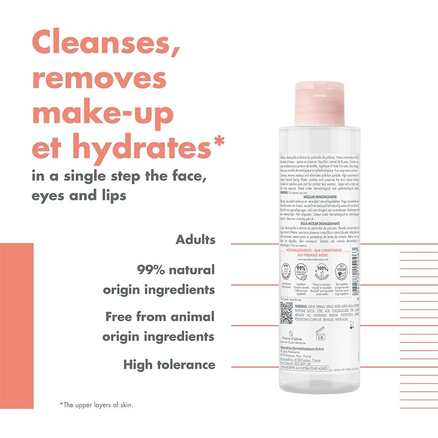 Cleanses-Hydrates Makeup Removing Micellar Water (For Sensitive Face & Eyes) 400ml