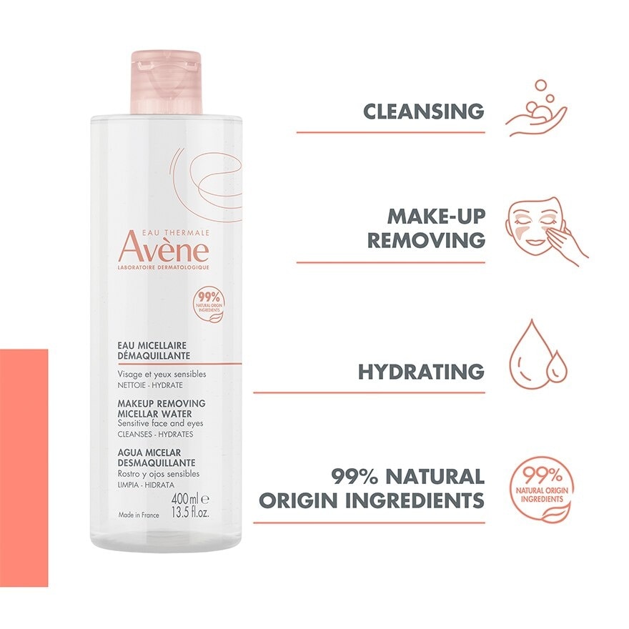 Cleanses-Hydrates Makeup Removing Micellar Water (For Sensitive Face & Eyes) 400ml