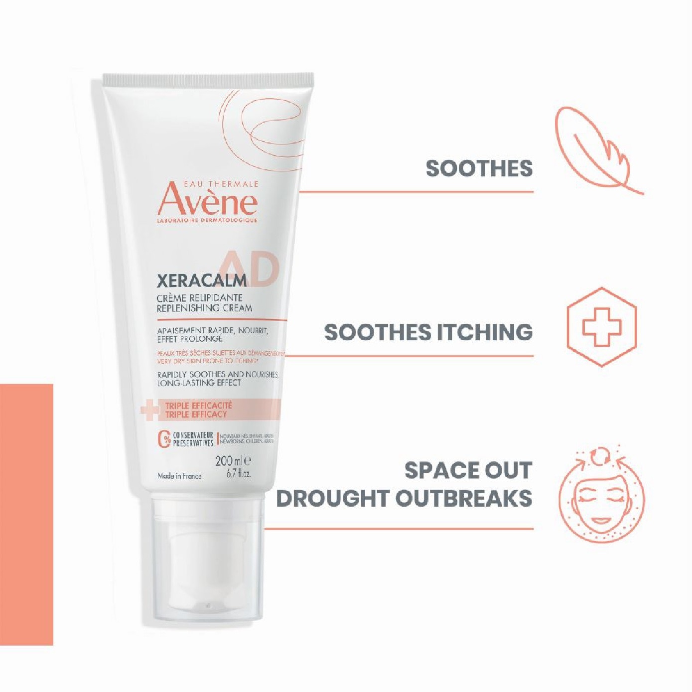 Xeracalm Replenishing Cream For Dry and Sensitive Skin 200ml