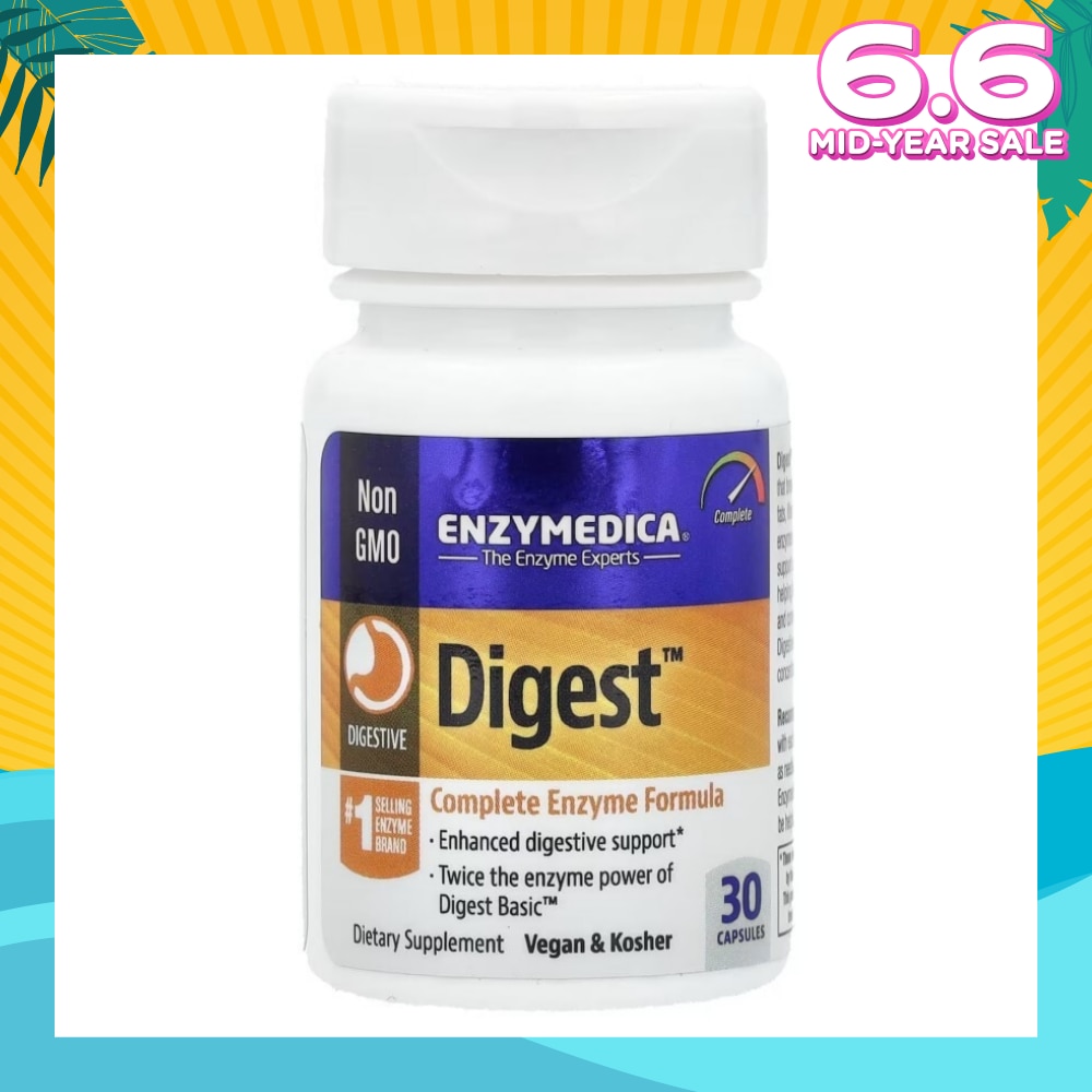 Digest With Complete Enzyme Formula Capsule (Enhanced Digestive Support & Vegan) 30s