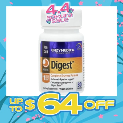 ENZYMEDICA - Digest With Complete Enzyme Formula Capsule (Enhanced Digestive Support & Vegan) 30s