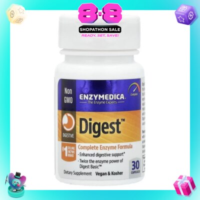 ENZYMEDICA - Digest With Complete Enzyme Formula Capsule (Enhanced Digestive Support & Vegan) 30s