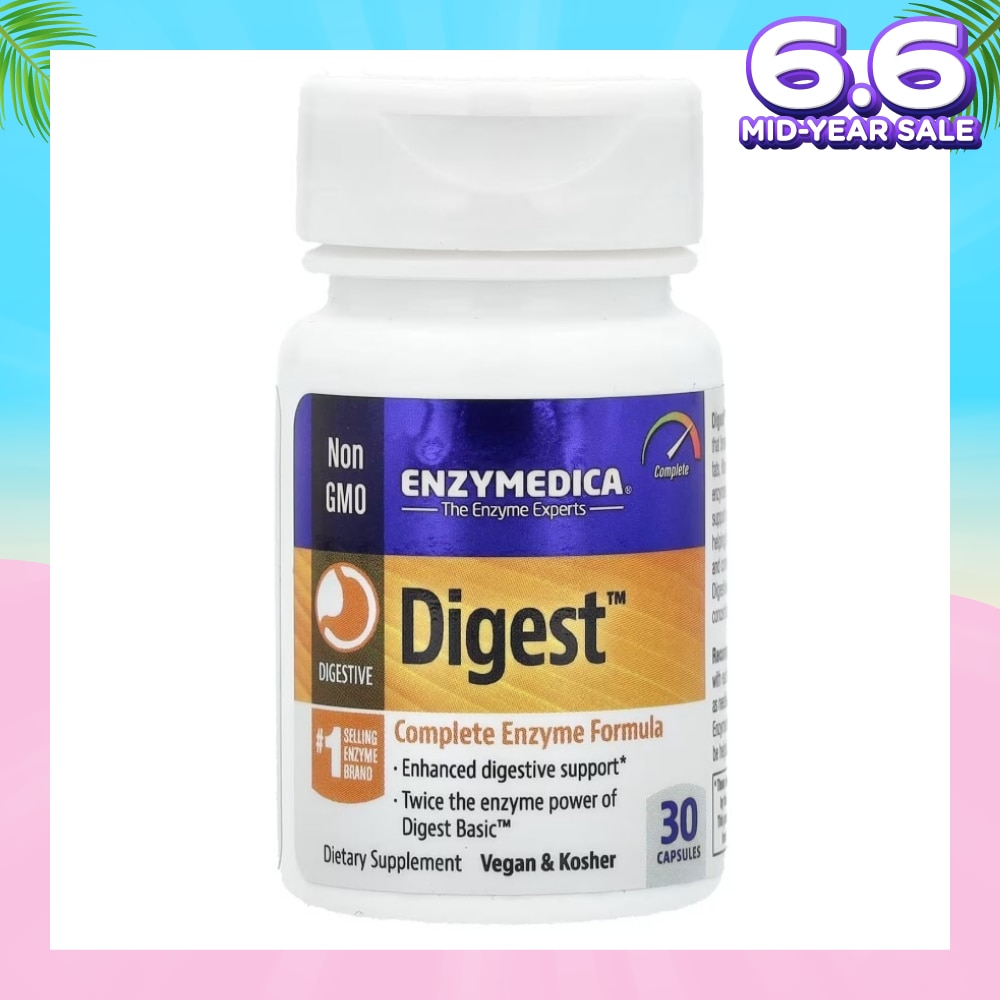 Digest With Complete Enzyme Formula Capsule (Enhanced Digestive Support & Vegan) 30s