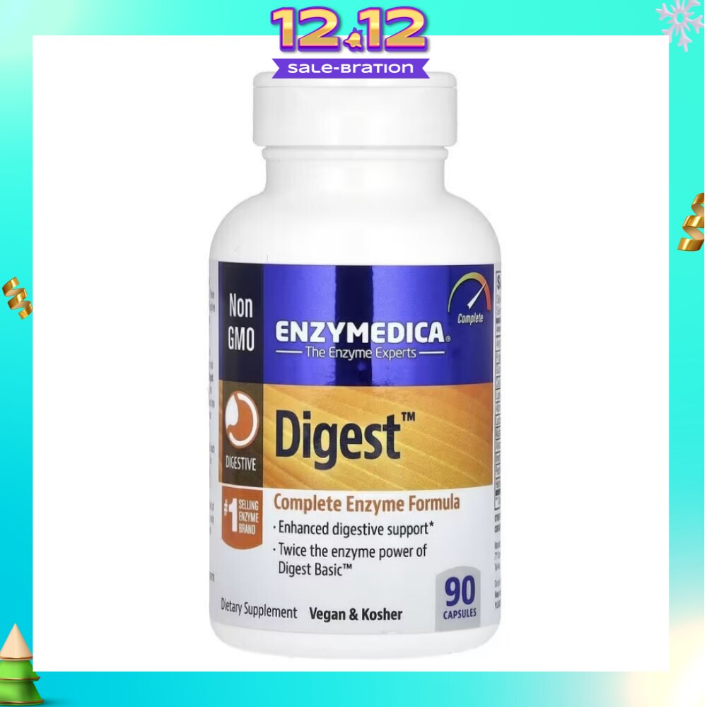 Digest With Complete Enzyme Formula Capsule (Enhanced Digestive Support & Vegan) 90s