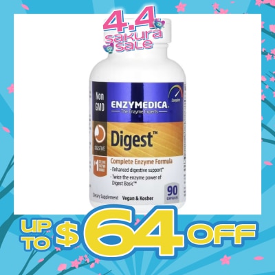 ENZYMEDICA - Digest With Complete Enzyme Formula Capsule (Enhanced Digestive Support & Vegan) 90s