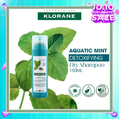 KLORANE Detox Dry Organic Aquatic Mint Shampoo (To Cleanses, Detoxifies & Removes Impurities From The Hair) 150ml