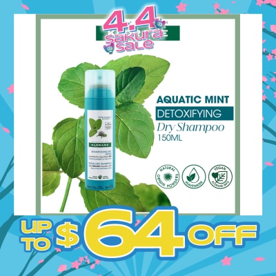 KLORANE - Detox Dry Organic Aquatic Mint Shampoo (To Cleanses, Detoxifies & Removes Impurities From The Hair) 150ml