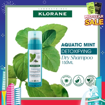 KLORANE Detox Dry Organic Aquatic Mint Shampoo (To Cleanses, Detoxifies & Removes Impurities From The Hair) 150ml