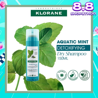 KLORANE Detox Dry Organic Aquatic Mint Shampoo (To Cleanses, Detoxifies & Removes Impurities From The Hair) 150ml