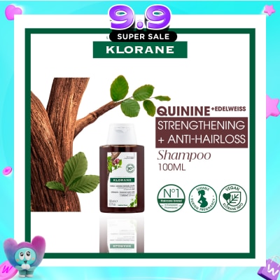 KLORANE - Strengthening - Thinning Hair Quinine & Organic Edelweiss Shampoo Travel Edition (Compatible With Pregnancy & Breast-Feeding) 100ml image