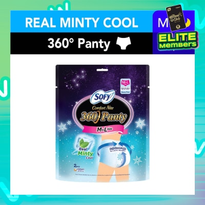 SOFY Comfort 2 in 1 Night Panty 360 Size M-L Cool (Cool & Refreshing + 12hr Protection + Soft & Stretchable) 2s