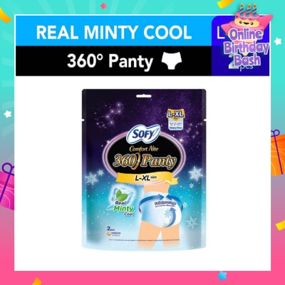 SOFY Comfort 2 in 1 Night Panty 360 Size L-XL Cool (Cool & Refreshing + 12hr Protection + Soft & Stretchable) 2s