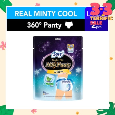 SOFY Comfort 2 in 1 Night Panty 360 Size L-XL Cool (Cool & Refreshing + 12hr Protection + Soft & Stretchable) 2s