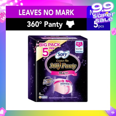 SOFY Comfort 2 in 1 Night Panty 360 Size M-L (12hr Protection + Fit & Stretchable + Airy Breathable) 5s